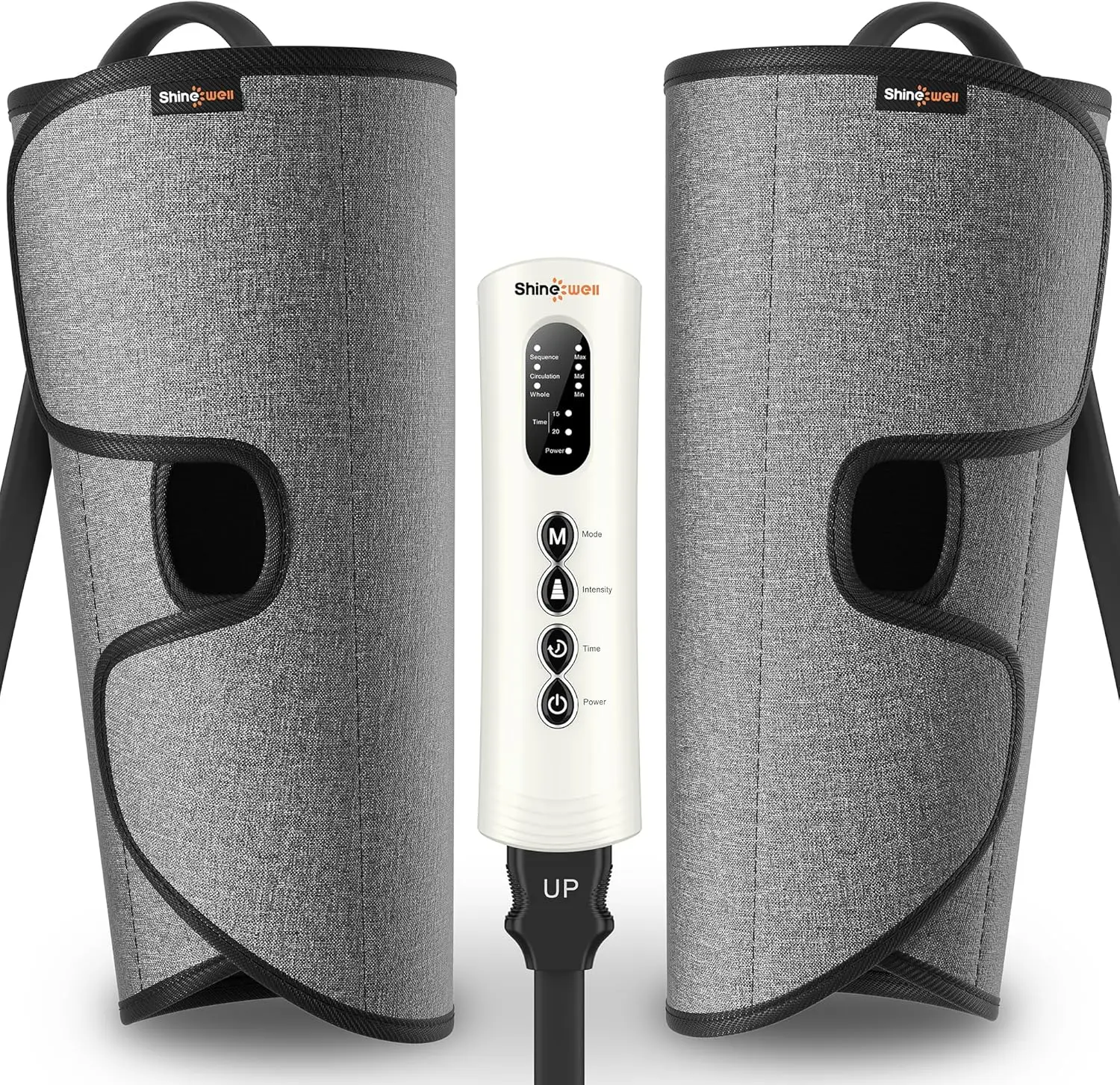 

Массажер для икроножных мышц для улучшения кровообращения и снятия боли, 3 режима, 3 уровня интенсивности, 2 режима таймера, для облегчения синдрома беспокойных ног