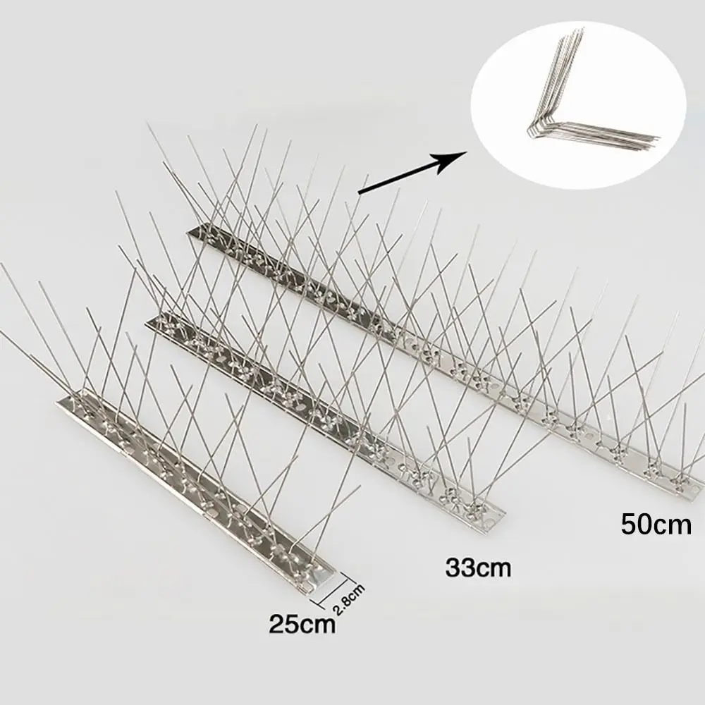 Stainless Steel Birds Spikes 25/33/50CM Rust Resistance Bird Repellent Needle Easy Installation Fireproof Birds Repeller