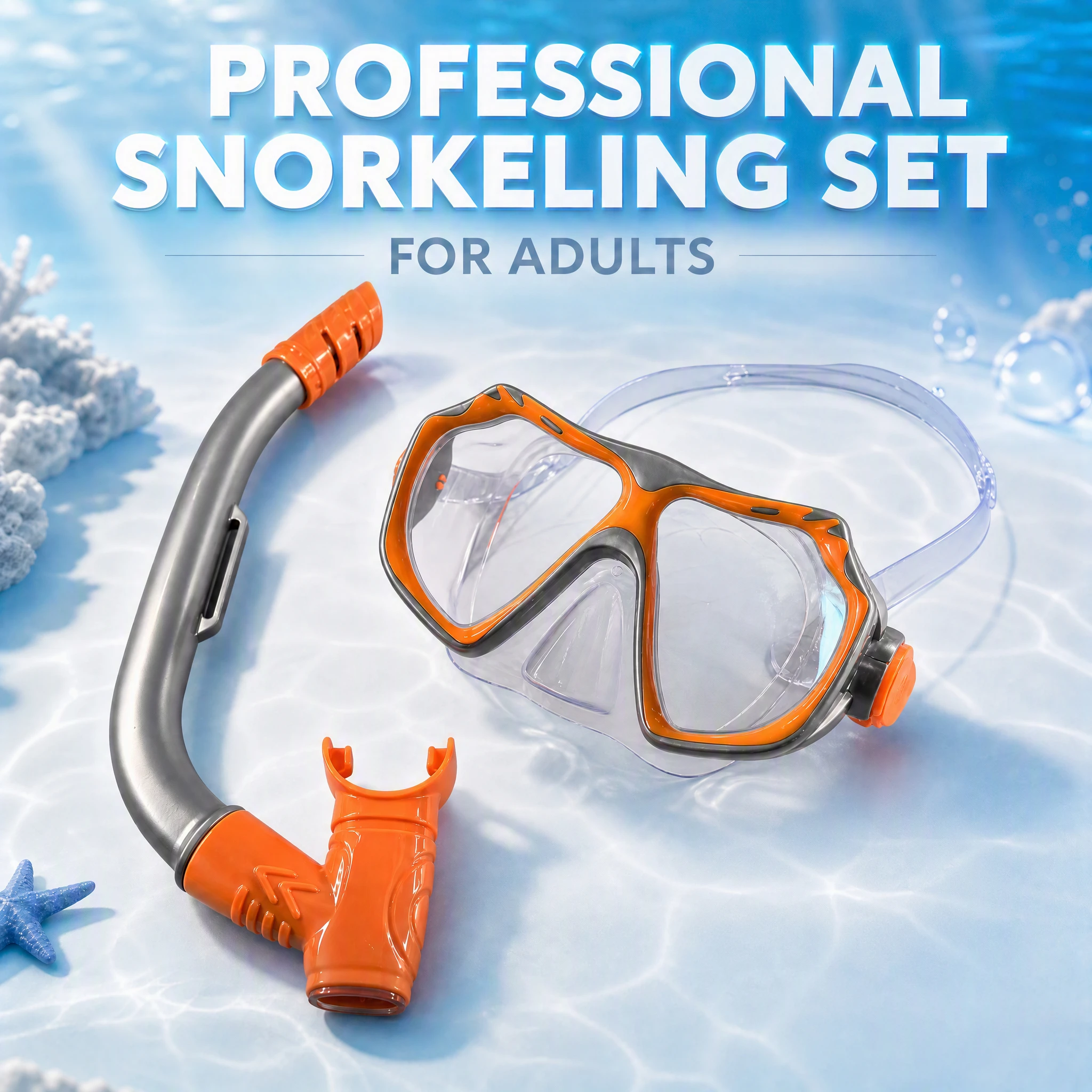 Dry Snorkel Set,Wide View Scuba Diving Mask & snorkel,Snorkeling Gear for Adults