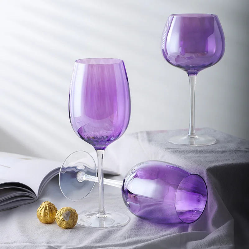 Imagem -04 - Della Purple Stemglass Copos de Champanhe Home Grupo Nordic Novidades Crystal Glass Copos de Vinho Embalagem de Caixa de Presente Pcs