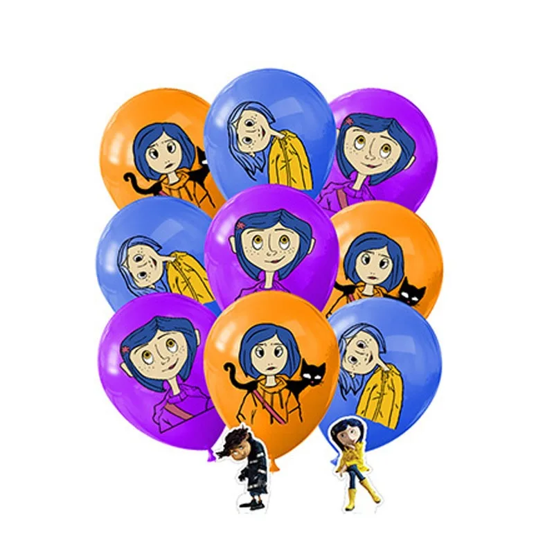 

18pcs Hot Movies Coraline The Secret Door Balloon Birthday Party Supplies Banner Decoration Ballon Decor