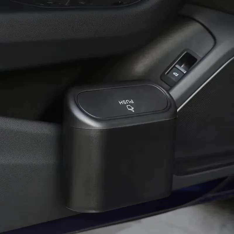 Universal Car Trash Bin Hanging Vehicle Garbage Dust Case Storage Box Square Pressing Type Trash Can Auto Interior Accessories