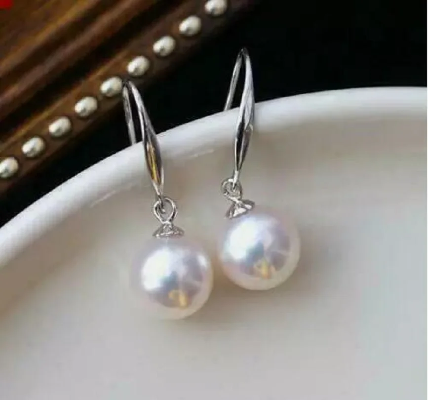 

AAAAA серьги с белым жемчугом 8-9 мм