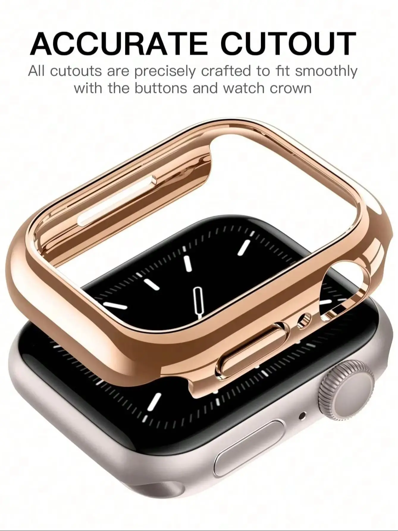 Plating watch Case for Apple Watch 40/41/42/44/45/46mm，Hard PC perforated scratch-resistant protective case，for Series11 10 9876
