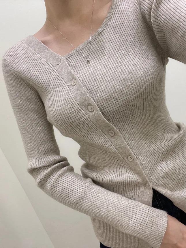 Faionable Lungo Sve Top lavorato a maglia Strato base da donna irt oulder Bared Design Chic Sle Autunno Nuovo arrivo Effetto dimagrante