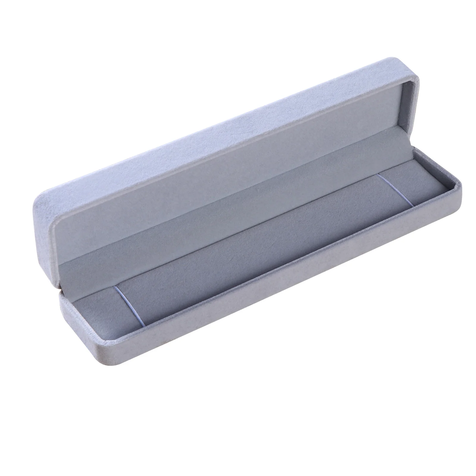 

Jewelry Organizer Metal Storage Box Necklace Bracelet Watch Holder Rectangular Grey Present Box for Dressing Table