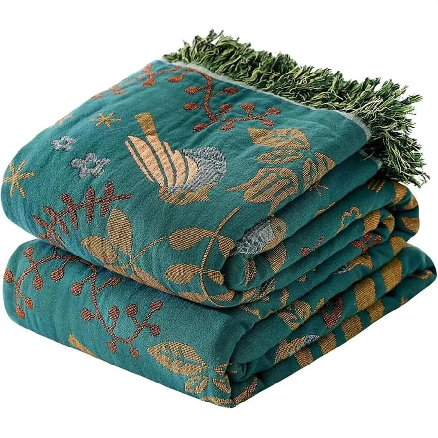 

Одеяло в стиле бохо, 100, хлопковое мягкое одеяло для кровати 50x60, двустороннее дышащее легкое осеннее одеяло, всесезонная ферма