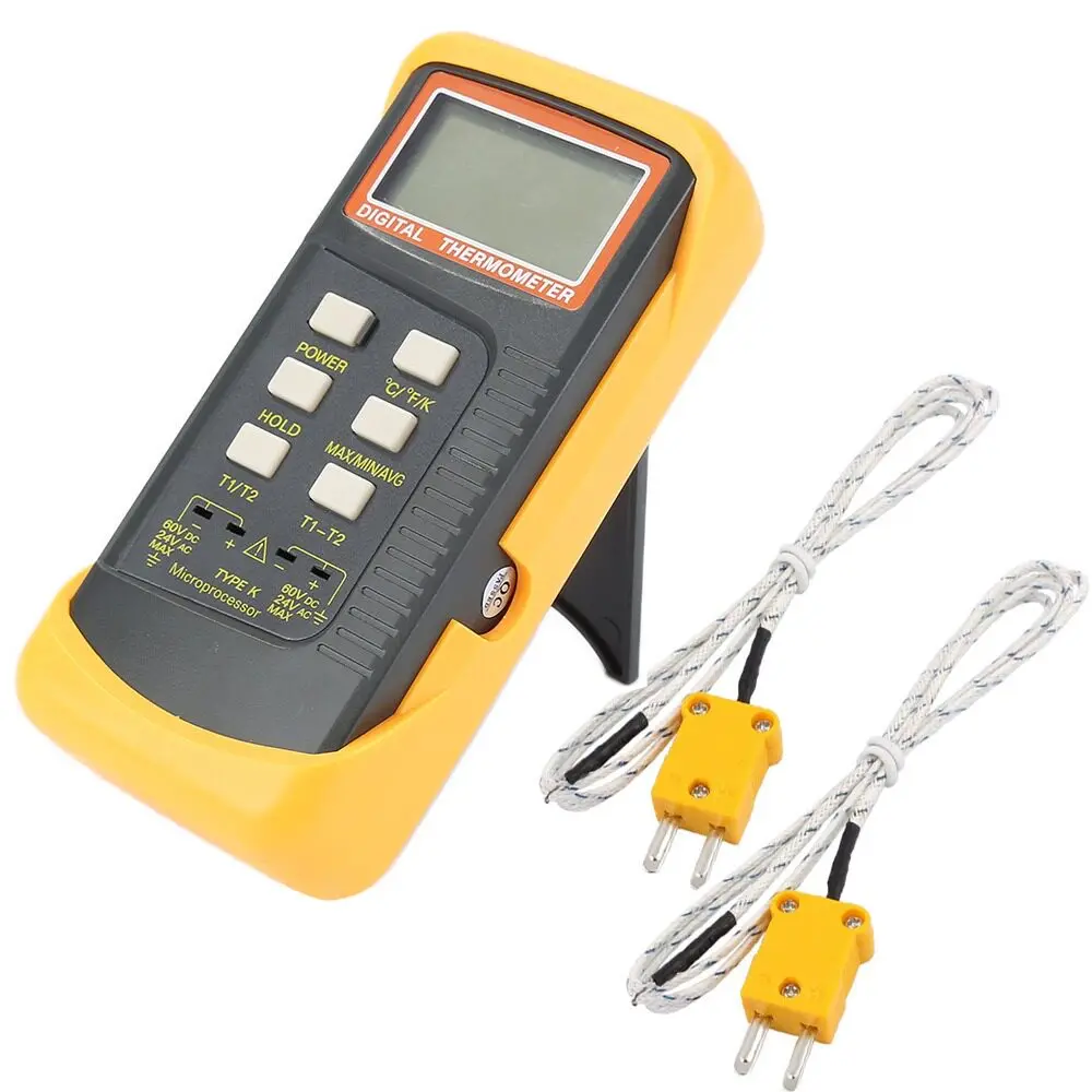 6802II Dual-channel K-type Thermometer, Multi-probe Industrial Infrared Thermometer with Thermocouple Sensor Tool Testing