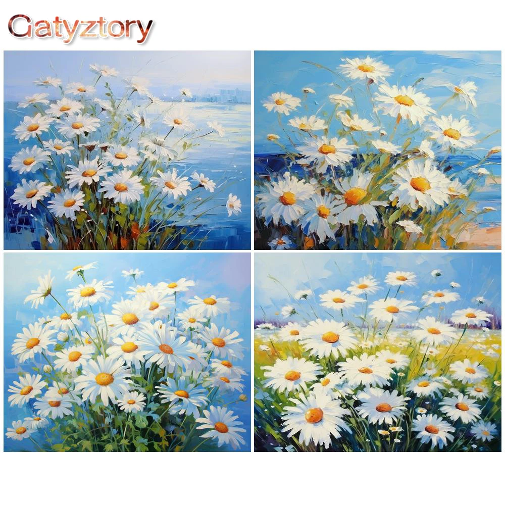 

GATYZTORY 60x75cm Painting By Number Flower DIY Frame Kits Acrylic Paints For Adults Coloring By Number For Adult Kit