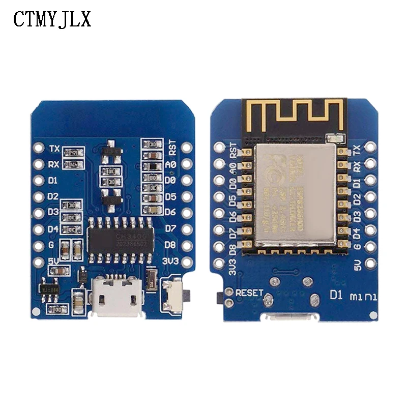 10pcs ESP8266 D1 Mini WIFI Development Board ESP-12F CH340G CH340 V2 Usb For Wemos D1 Mini Nodemcu Lua Board 3.3V Pins DIY Kit