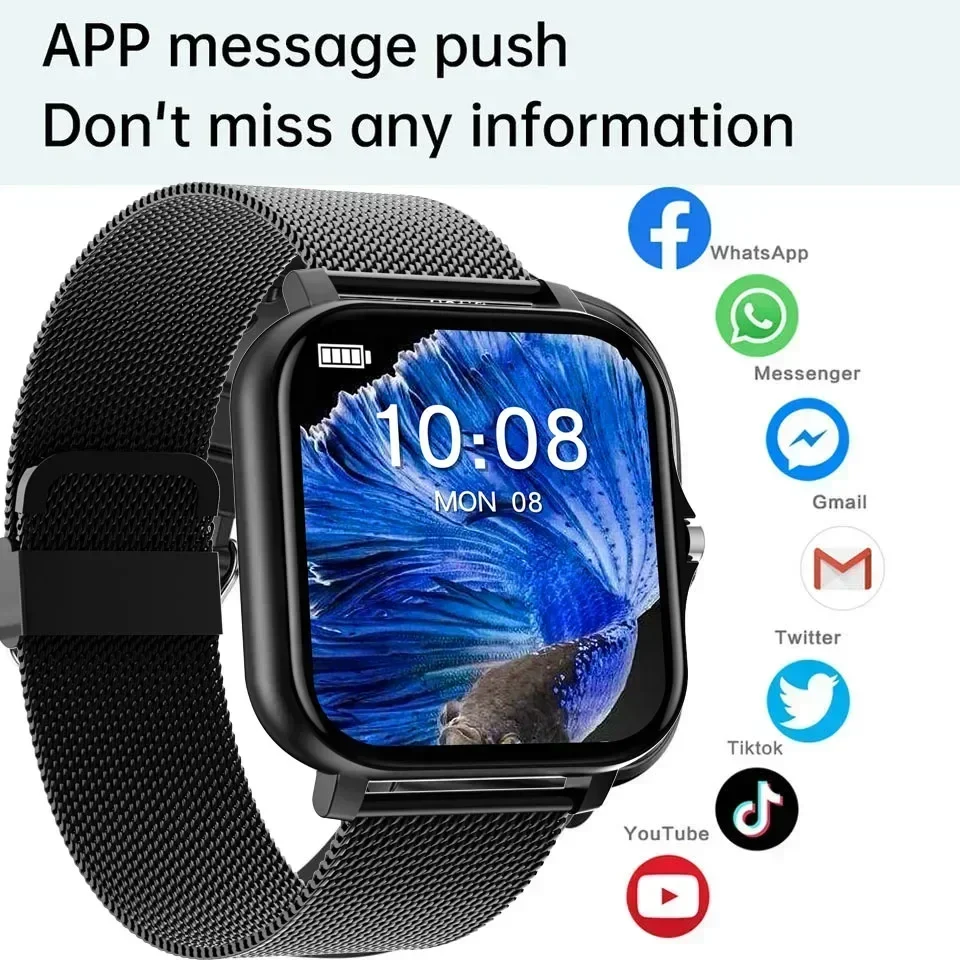 New Smart Watch for Men Women Gift Full Touch Screen Sports Fitness Watches Bluetooth Calls Digital Smartwatch Wristwatch