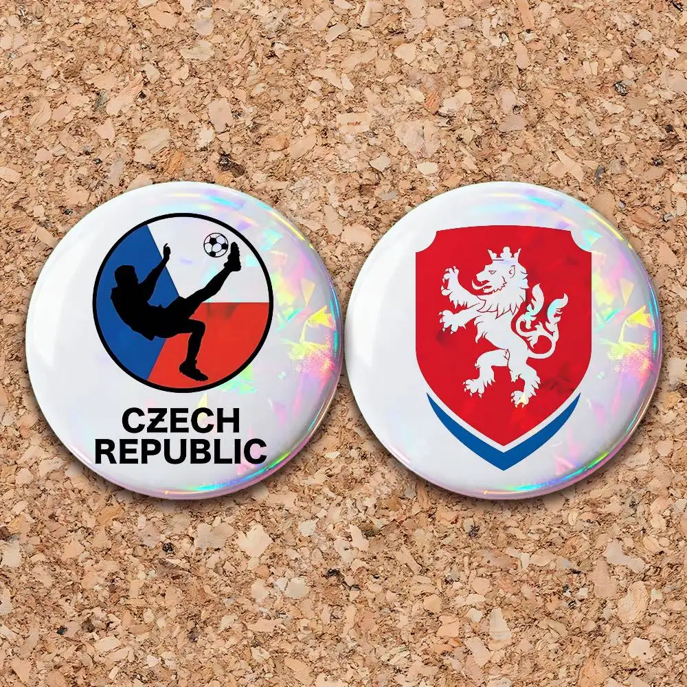 Czech Football 2026 Ceska Soccer Button Badge 2PC Sets for Bags & Clothes & Accessories Metal Pin