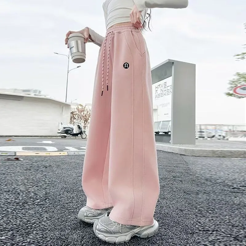 

2025 New Girls' Trendy Loose Fit Casual Joggers - Spring Autumn Kids' Sport Pants with Stylish Design for Children's Active Wear
