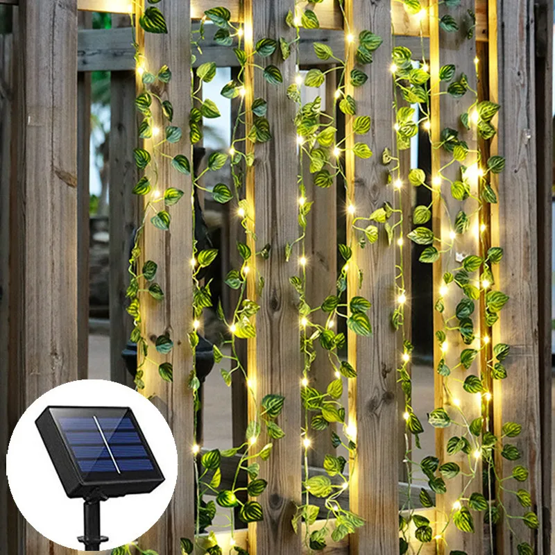 

Solar Watermelon Leaf LED String Lights Artificial Sunflower Maple Leaf Outdoor Light Up Your Garden Parterre Beach Decoration