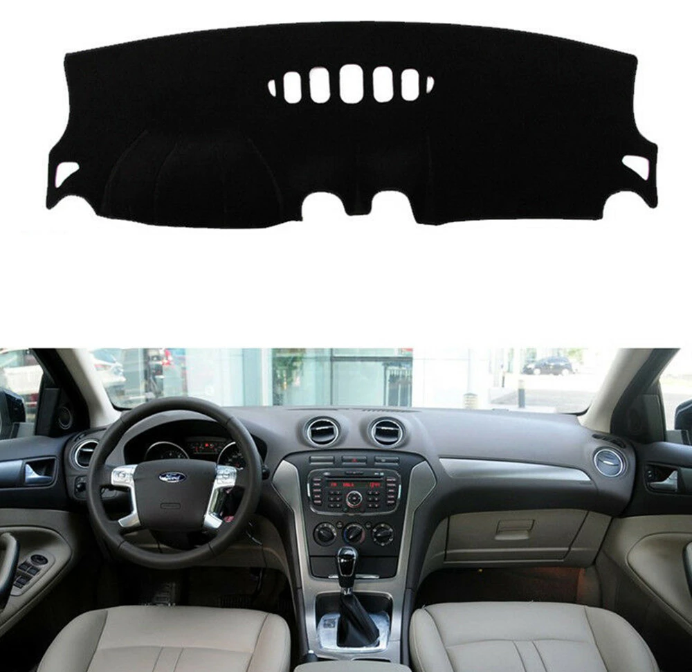 Black Dashmat Dashboard Mat Dash Cover Sun Visor Pad For Ford Mondeo 2007-2012