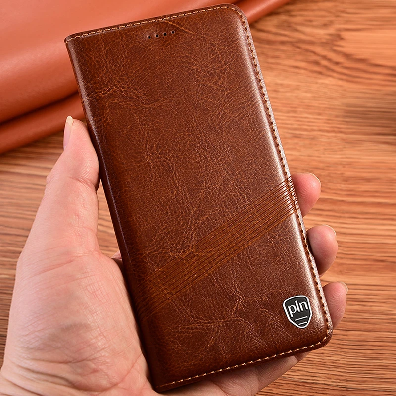 Business Genuine Leather Phone Case For iPhone 18 Pro Max 11 12 13 14 15 16 17 Pro Max 16 Plus Card Slots Wallet Case Flip Cover