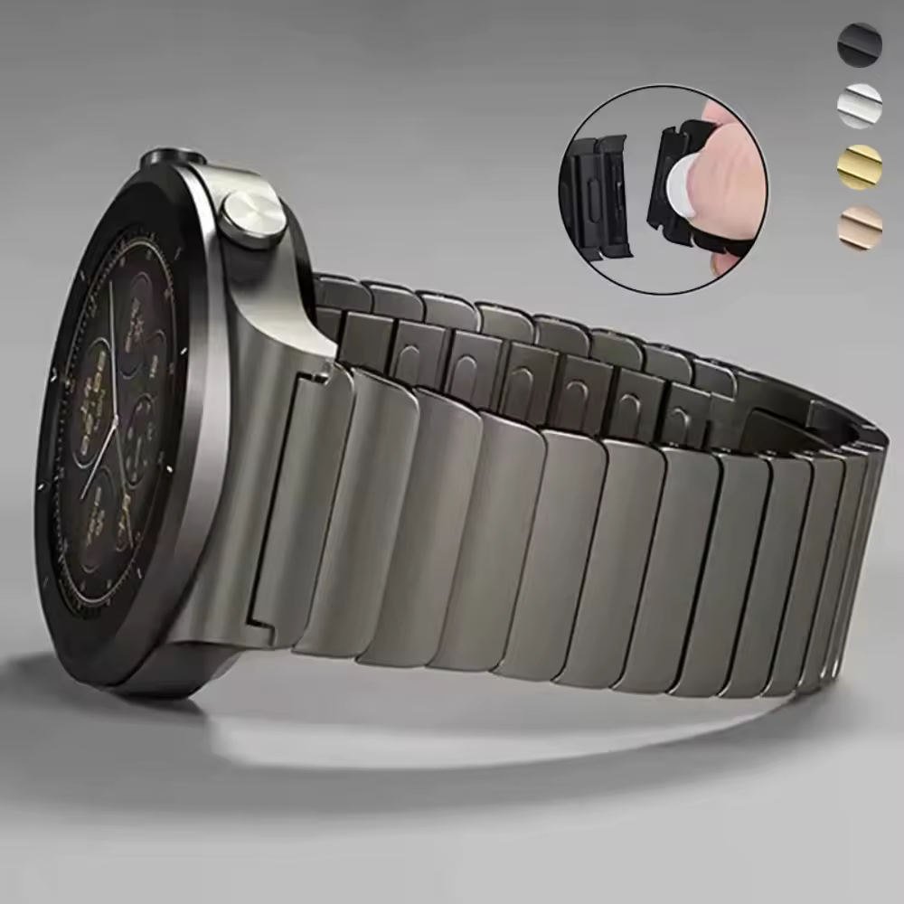 Роскошный ремешок из нержавеющей стали 22 мм для Huawei Watch 4Pro GT5, ремешок 46 мм для Samsung Watch 7, браслет Amazfit Balance 40/44 мм.