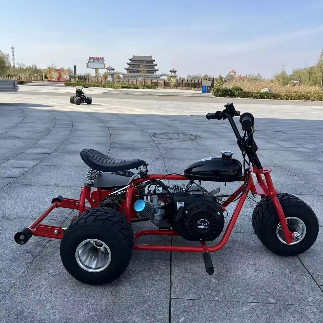 

Customized 212cc Four Stroke 7.5hp Polished Aluminum Wheels Go Kart Drift Chain Drive Treaded Tires Adult Go Cart Off-road