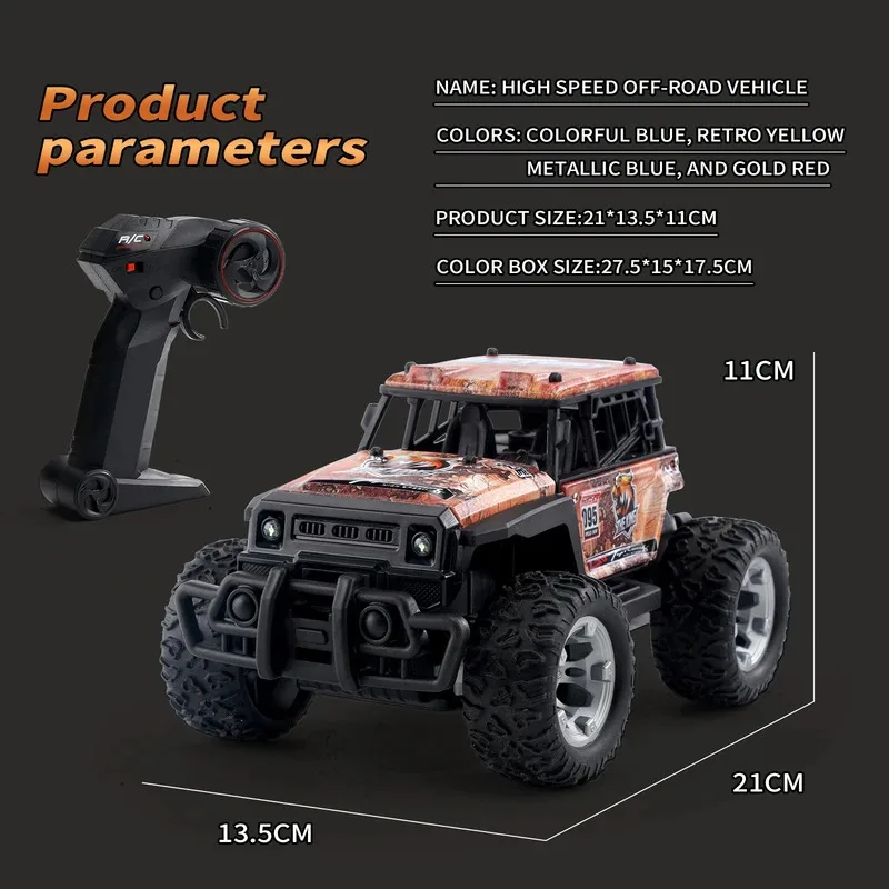 Car With LED Lights 2.4 Double Motors RC Monster Truck All Terrain Off Road High Speed RC Racing Car Toys - Image 4