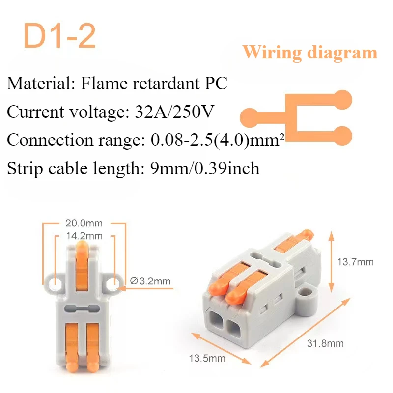 Fast Wire Connector Push-in Electrical Terminal Block Universal Splicing Wiring Cable Connectors For Cable Connection SPL