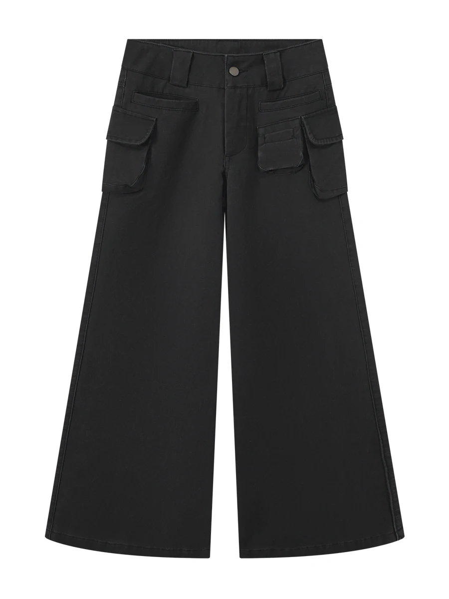 

IAMCPLUS 2025AW Motorcycle ket Long Pants High Waist Casual Sle Women's Premium Faion Trousers