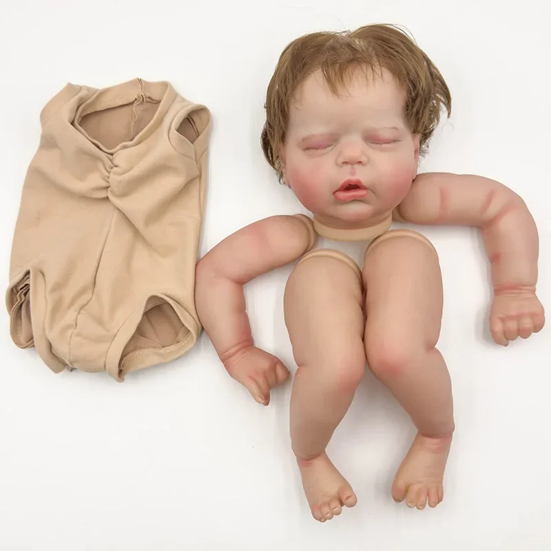 22Inch Already Painted Reborn Doll Kit Alexis with Hand Root Hair Unfinished Painted Doll Parts Reborn Kit bebê reborn