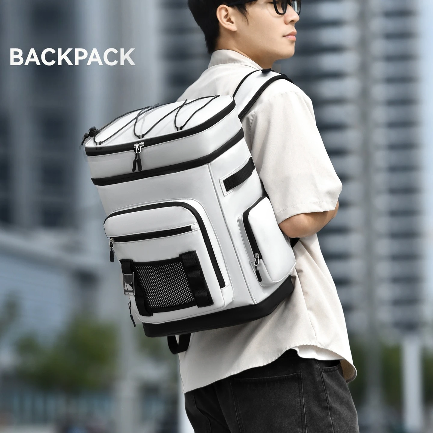 Wear-resistant Oxford fabric waterproof, heat-insulating, refrigerated and insulated backpack, camping lunch bag, insulated box