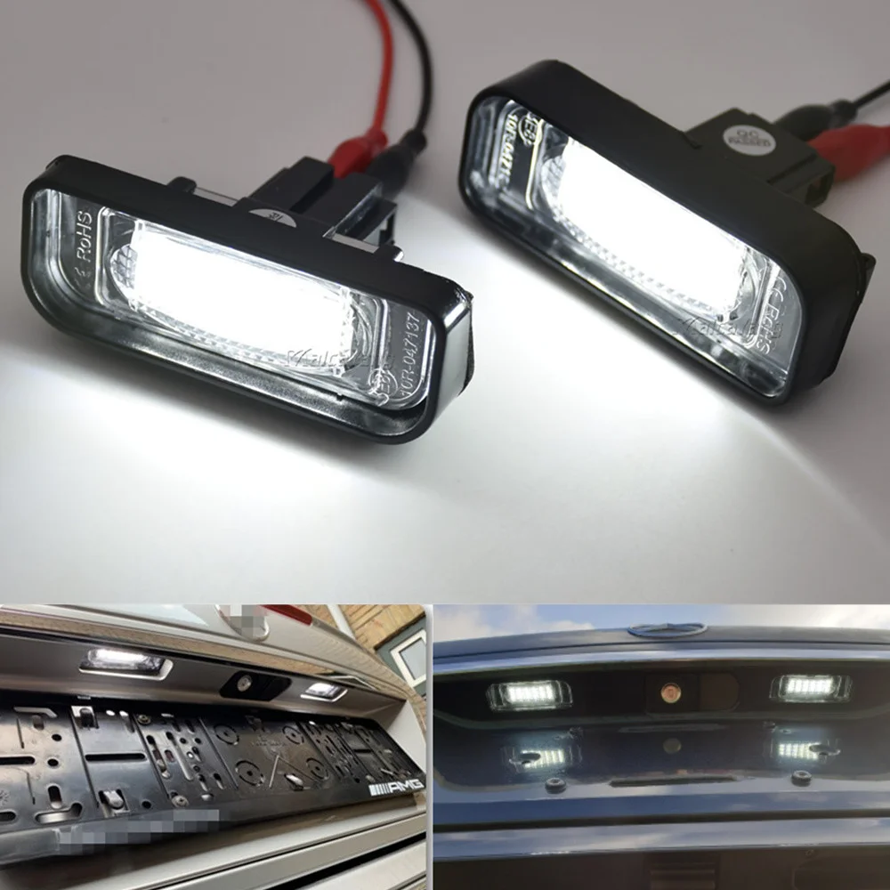 Für Mercedes Benz W220 S-Klasse S320 S350 S500 S55 S600 S65 1999 2000-2005 6500K Superweiß 2 Stück LED-Kennzeichenbeleuchtung