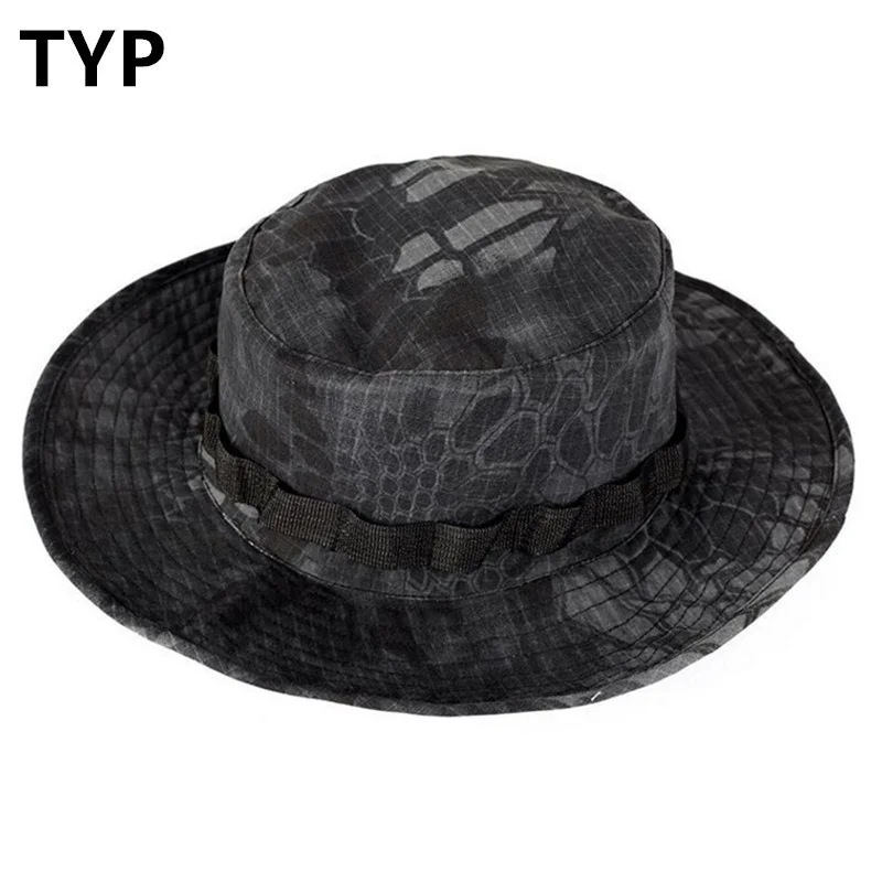 

Bionic Camouflage Outdoor Fishing Hunting Climbing Round Edge Sunshade Hats Caps Men Tactical Sunscreen Anti UV Bonnie Cap Hat