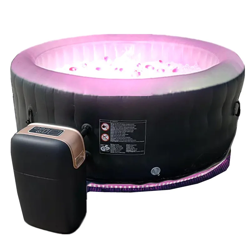 

Outdoor Massage Bubble Inflatable Whirlpool Bathtub Portable Duralble Spa Hot Tub with Led Lights