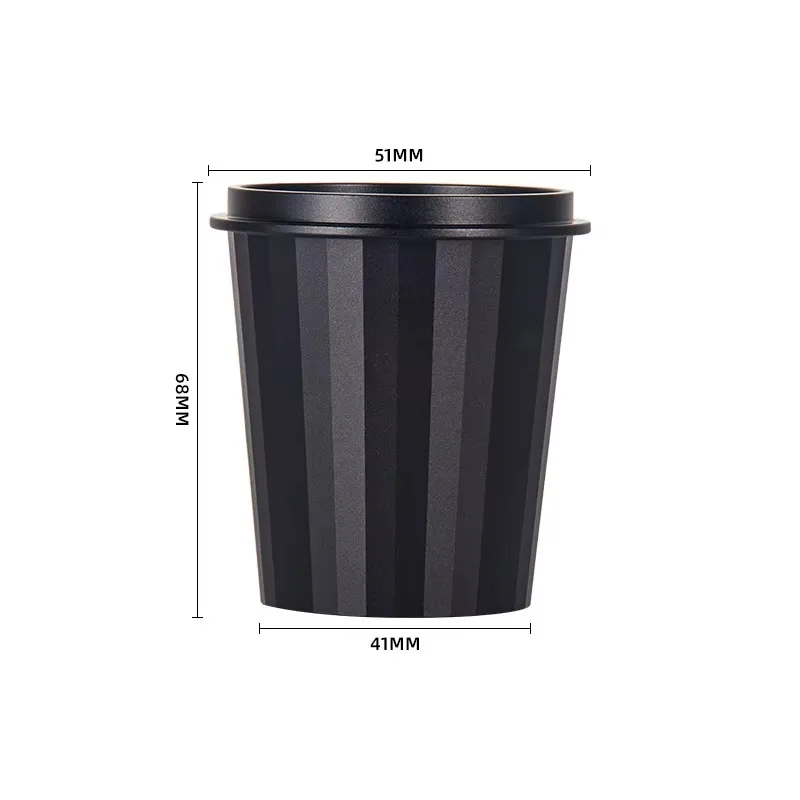 304 stainless steel coffee measuring cup, simple and environmentally friendly 58mm handle matching coffee pressing powder cup