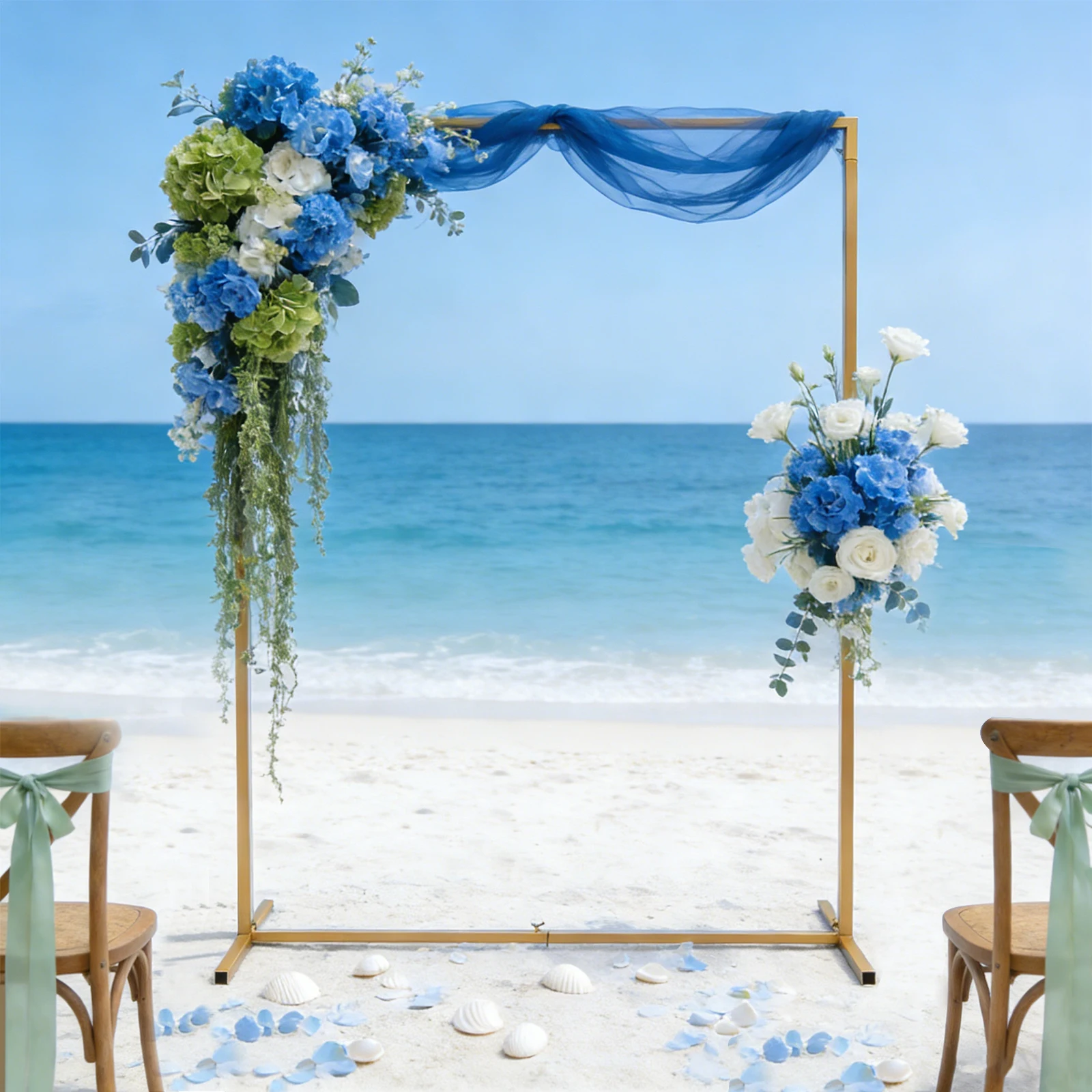 

Золотая железная арка для свадьбы 6.6*4.9 футов, стойка-арка для церемоний, каркас для декораций на свадьбу, день рождения, вечеринку, DIY