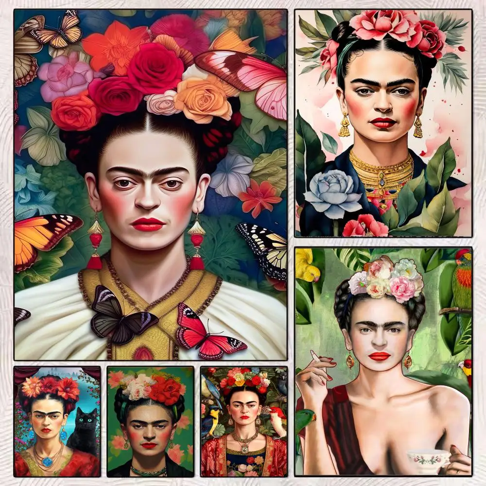 Artist F-Frida Kahlo Painting Calligraphy Modern Canvas Poster Wall Art Aesthetic Bedroom Decor for Cafe Home Gift