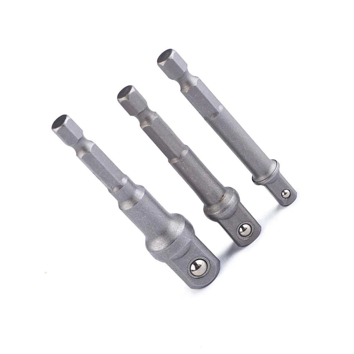 

3 pcs Socket Adapter Set 1/4" 3/8" 1/2" Stainless Steel Right Angle Drill Connector 105 Degree Extension For Power Screwdriver