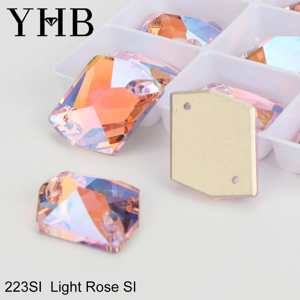 YHB Top Qualität Cosmic Glass Crystal AB Moonlight Nähen Steine Flatback Nähen auf Strasssteine Für Kleidungsstück Kleidung Taschen