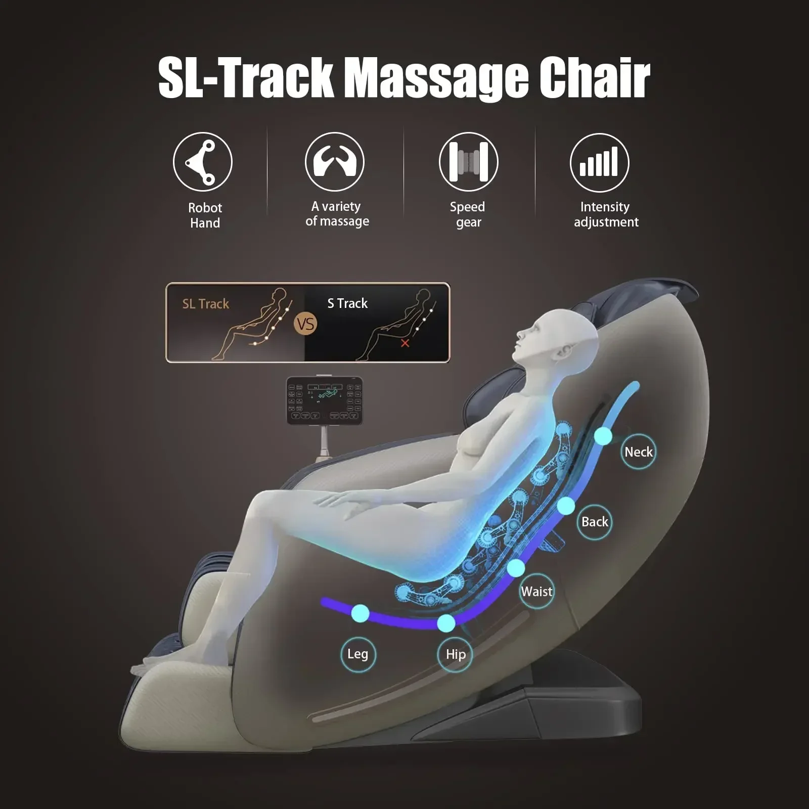 

Electric 4D Shiatsu Kneading SL Track Recliner Salon Best 3D 0 Gravity Massage Bed Heat Shiatsu Full Body Massage Chair HOT SALE