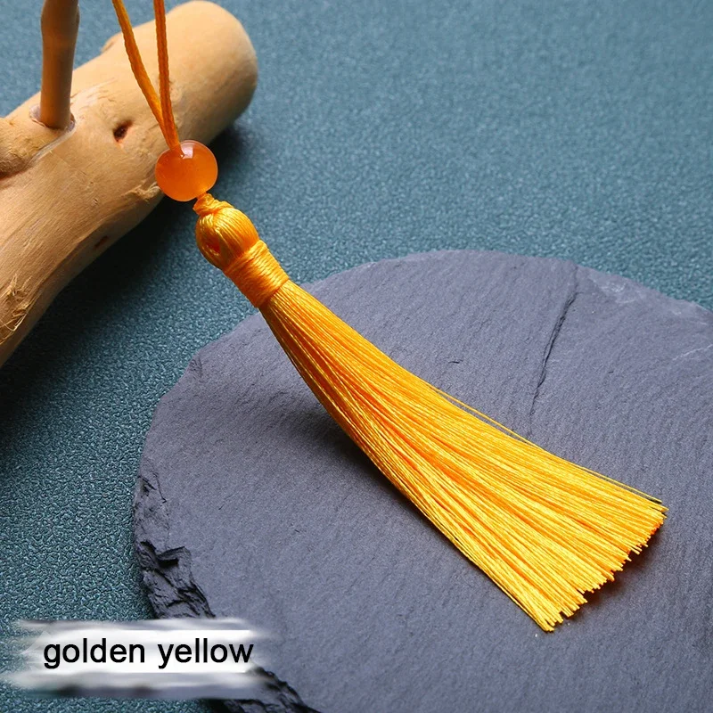10pcs Polyester Silk Tassel Fringe 7cm Tassels Handmade Soft Craft Tassels Mini Beaded Tassels for  Bookmarks Jewelry Making