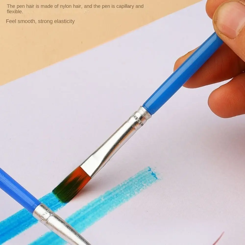 

100 Pcs 100 Pcs Nylon Hair Paint Brushes Set Pointed Flat Oil Painting Brushes Ceramic Art Painting Supplies Kids