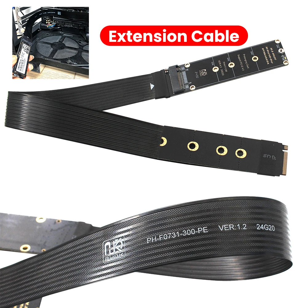 M.2 NVME Extender M.2 NVMe SSD Extension Cable M.2 SSD PCI-Express 4.0 X4 M Key Extender for M.2 2230 2242 2260 2280 SSD