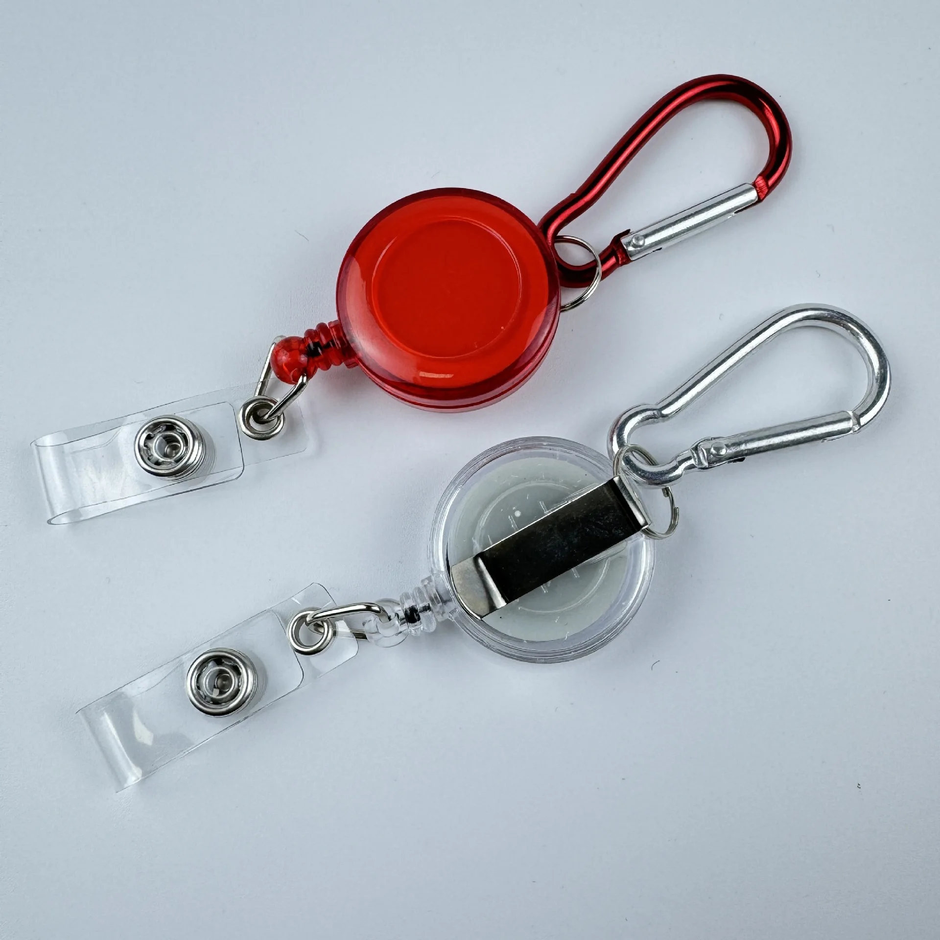 1Pc Transparent Badge Reel Backpack Doll Hanging Clip Retractable Pass Work Card  Fishing Clips Anti-lost Keychain Badge Reels