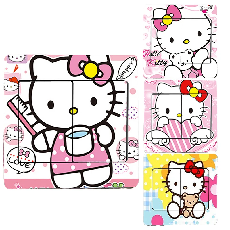 Cartoon Sanrio Switch Stickers Hello Kitty Anime Wall Bedroom Parlor Socket Originality Switch Decorate Protect Paster Accessory