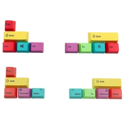 For Cherry MX Mechanical Keyboard OEM Profile PBT RGBY Modifiers 10pcs Keys Laser Engraved Front /Side Print Keycaps