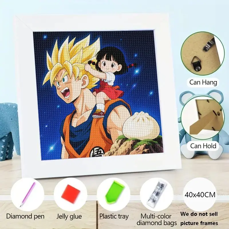 

1 шт. Dragon Ball Z аниме набор для алмазной живописи, DIY 5D Full Drill Goku & Pan Super Saiyan персонаж вышивка крестиком искусство, 4 шт.
