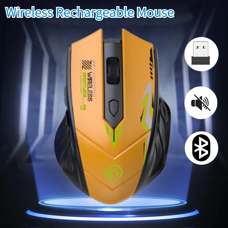 

Двухрежимная мышь Bluetooth 5,4, беспроводная мышь 2,4G, перезаряжаемая Slient Mouse, игровые мыши 1600 точек на дюйм для ПК, ноутбука, планшета Macbook