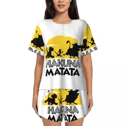 Women Lion King Simba Pajamas Set Custom Print Short Sleeve TV Animation Film Sleepwear Loungewear Pjs 2 Piece Sets