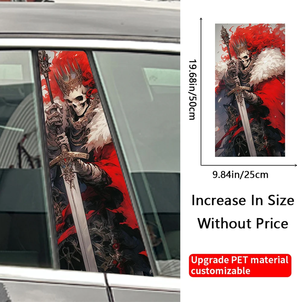 Gothic Skull Couple Car Stickers B-pillar Sunscreen DIY Auto Center Column Cover Scratches Cartoon Decoration Accessories