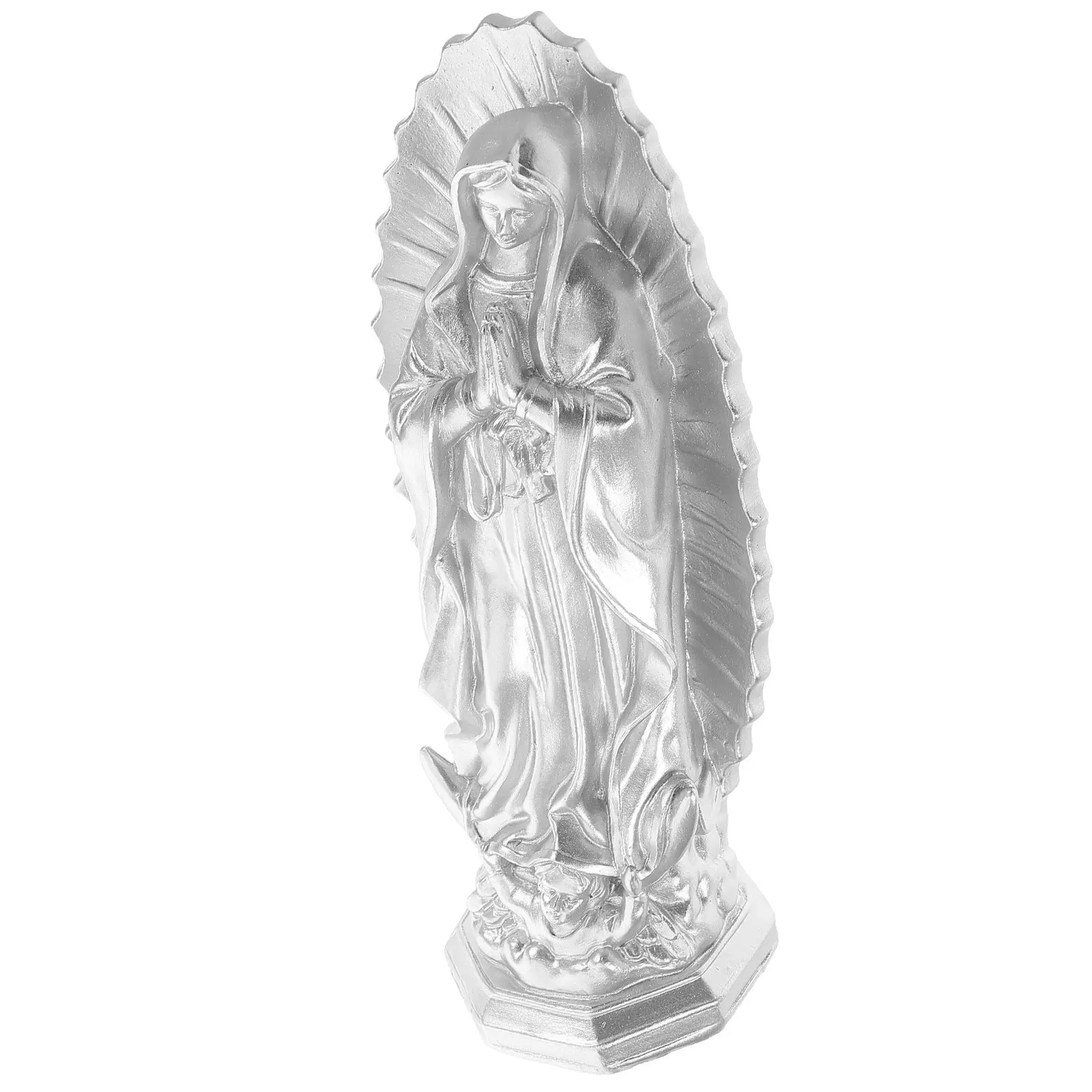 Virgin Mary Resin Statue Home Decor Catholic Sculpture Serene Prayer Pose Our Lady of Grace Blessed Mother Indoor