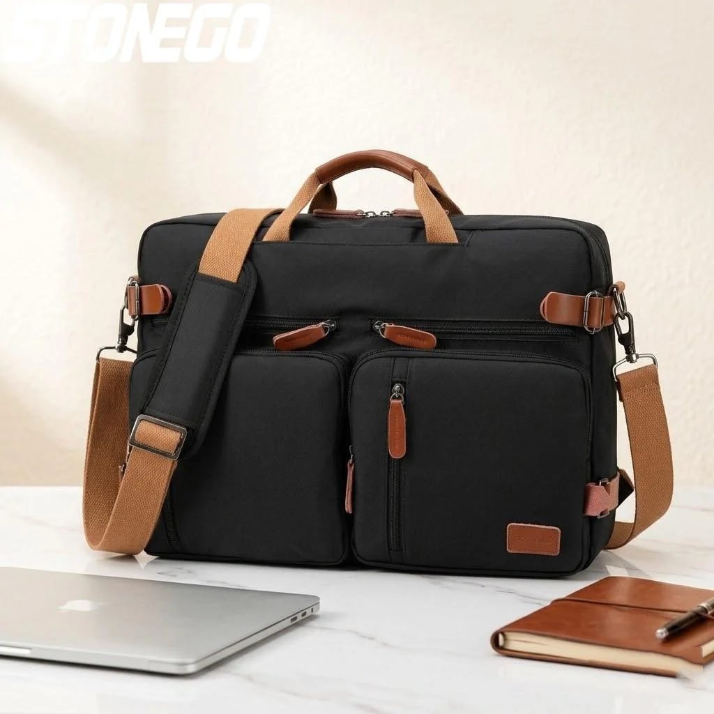 

Men Waterproof Laptop Backpack Business Travel Convertible Messenger Shoulder Bag for 15.6 17.3 Inch Men