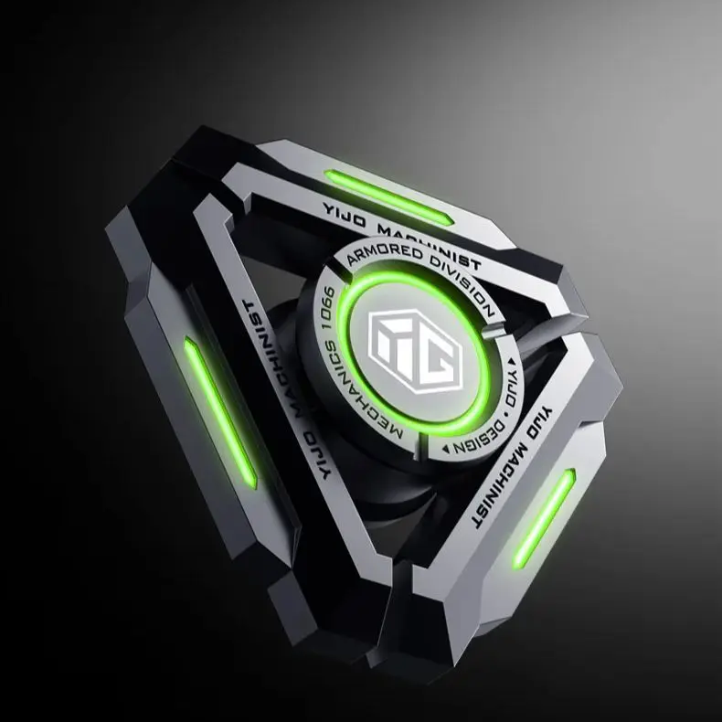 Triangolo in metallo Fidget Spinner Giroscopio portatile Spinner brilla al buio EDC Giocattolo antistress Giroscopio per adulti per bambini