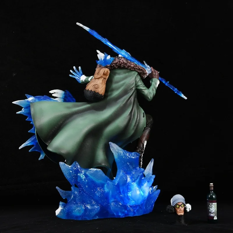 Aokiji Kuzan Action Figurine One Piece Anime Figure Gk Pvc 2 Heads 2 Hands Statue Model Collection Room Decoration Toy Gifs